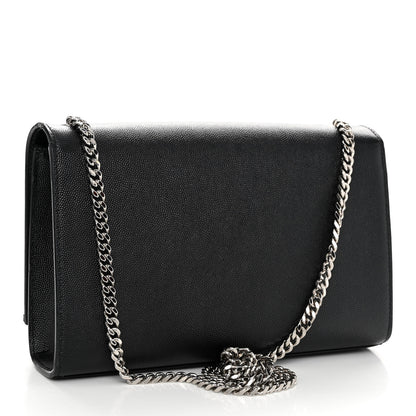 Saint Laurent SAINT LAURENT Grain De Poudre Medium Classic Monogram Kate Satchel Black 3 of 11