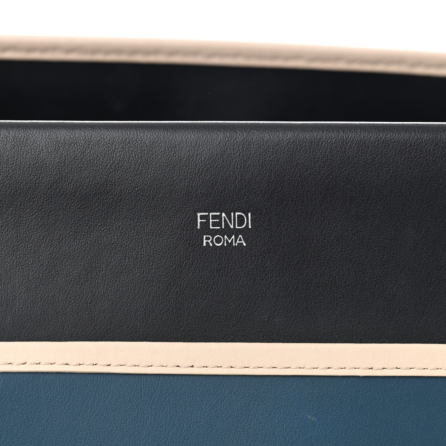 Fendi Vitello Century Opaco F is Fendi Bi-Color Regular Runaway Satchel Blue Notte Balena Multicolor 6 of 13