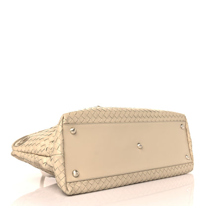 Bottega Veneta Nappa Intrecciato Embroidered Trim Tote Light Beige 3 of 9