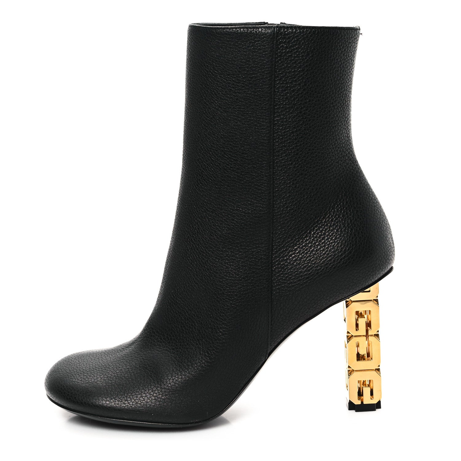 Givenchy Grained Calfskin G Cube Heel Ankle Boots 39 Black 1 of 8