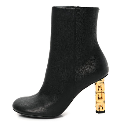 Givenchy Grained Calfskin G Cube Heel Ankle Boots 39 Black 1 of 8