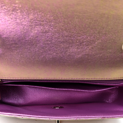 Chanel Iridescent Lambskin Quilted Mini Rectangular Flap Purple 4 of 5