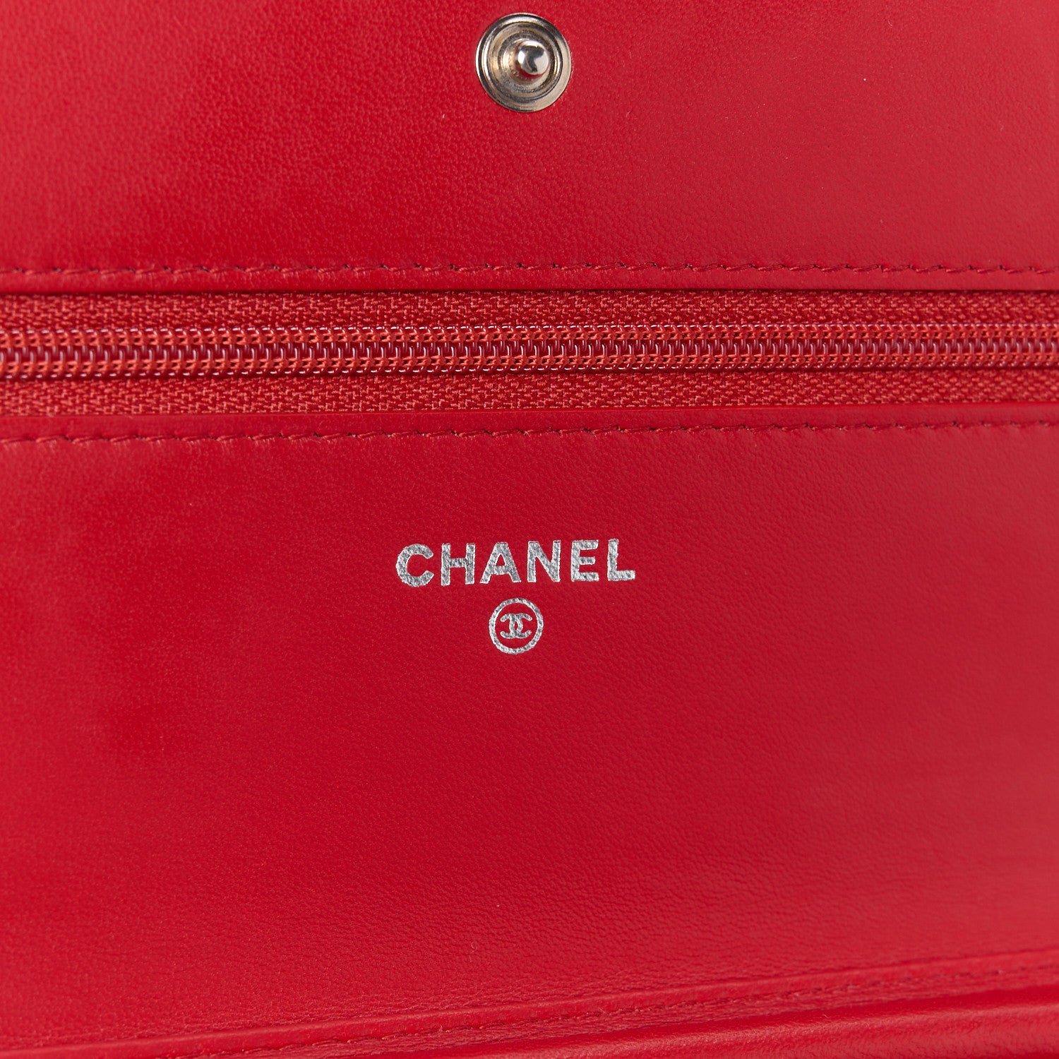 Chanel Lambskin Quilted Boy Wallet On Chain WOC Red 6 of 12