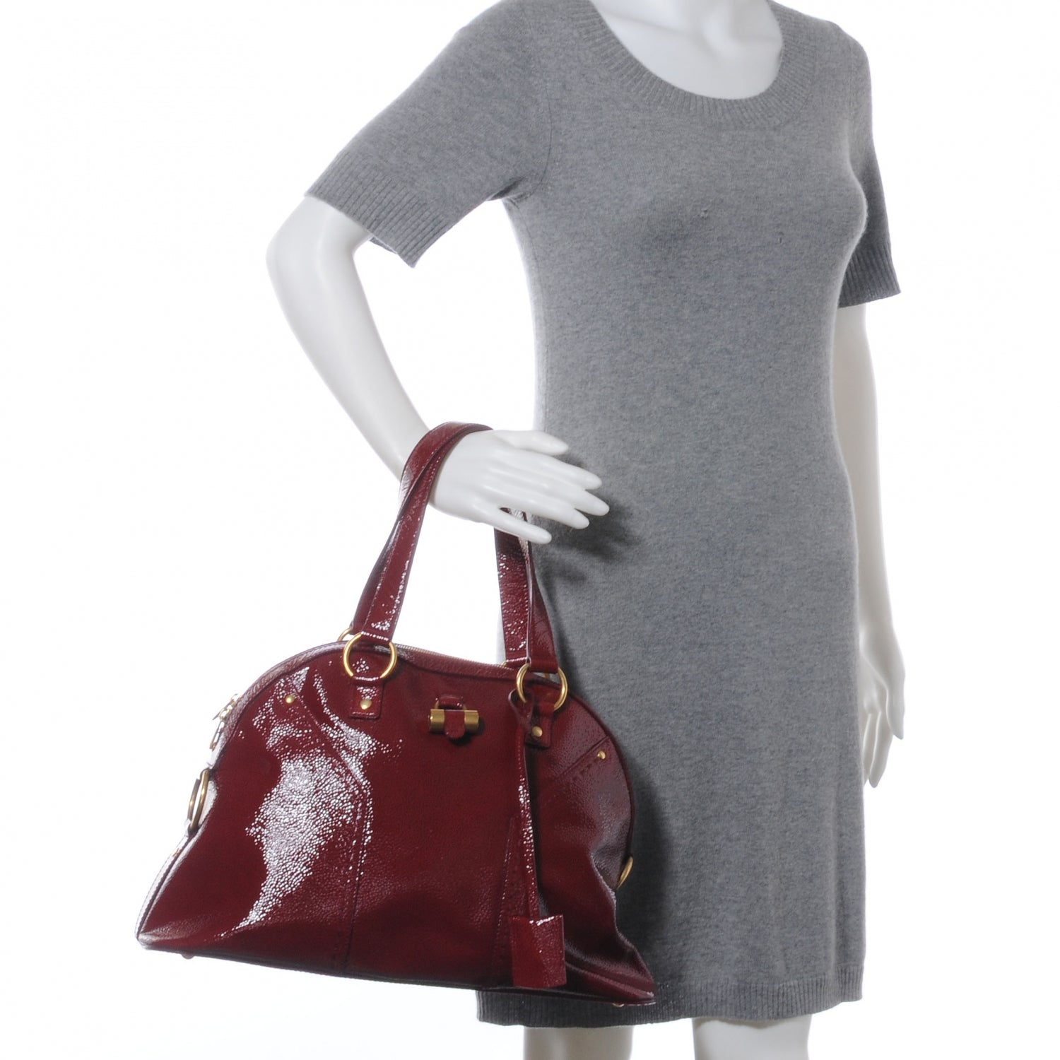 Saint Laurent Patent Medium Muse Red 2 of 7