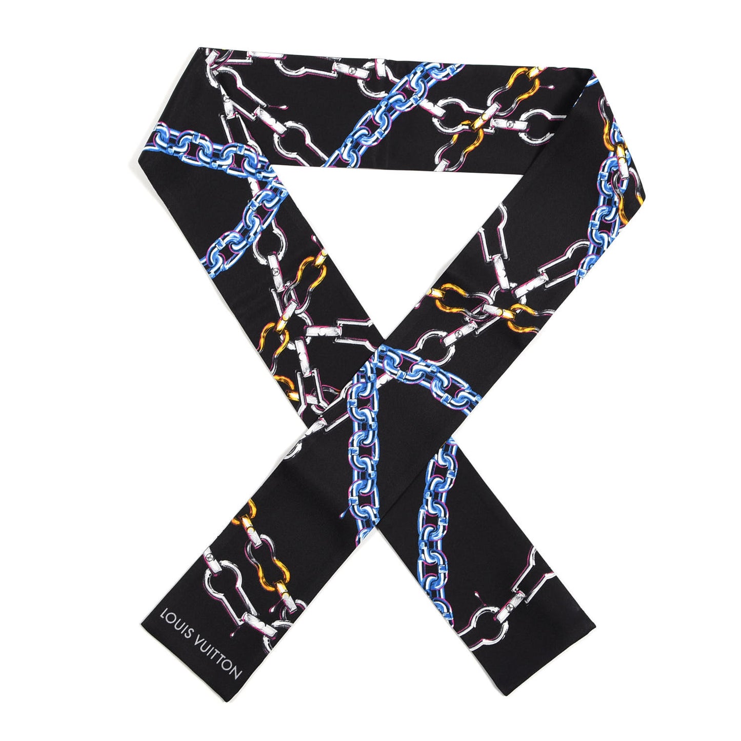Silk Monogram Chain Bandeau Black