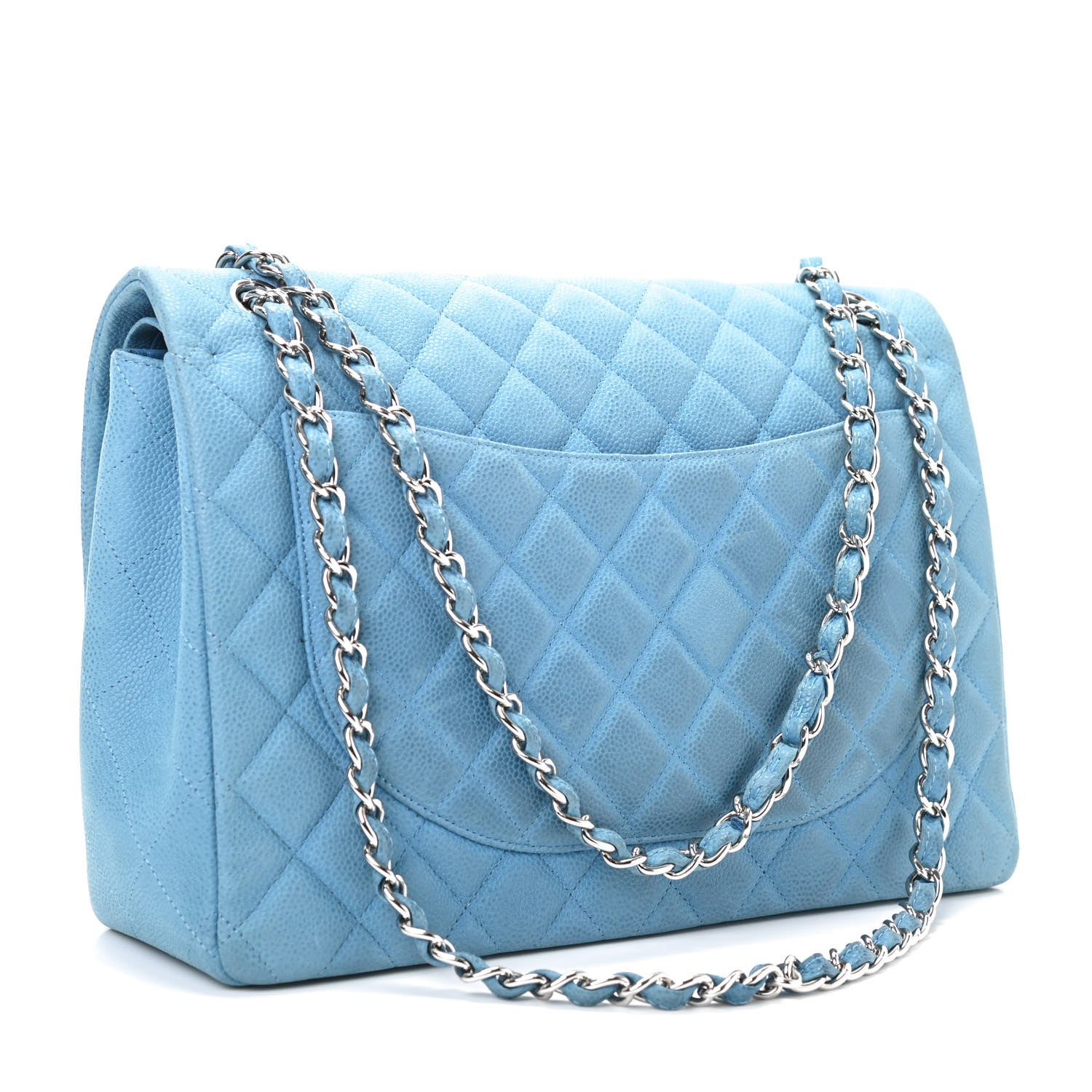 Chanel Iridescent Caviar Quilted Maxi Double Flap Blue 3 of 13