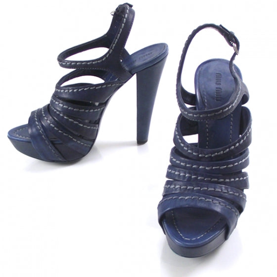 Strappy Open Toe Platform Heels 38