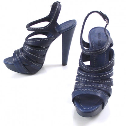 Miu Miu Strappy Open Toe Platform Heels 38 1 of 7