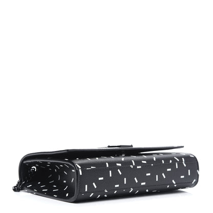 Saint Laurent Grain De Poudre Small Monogram Kate Satchel Black White 4 of 11
