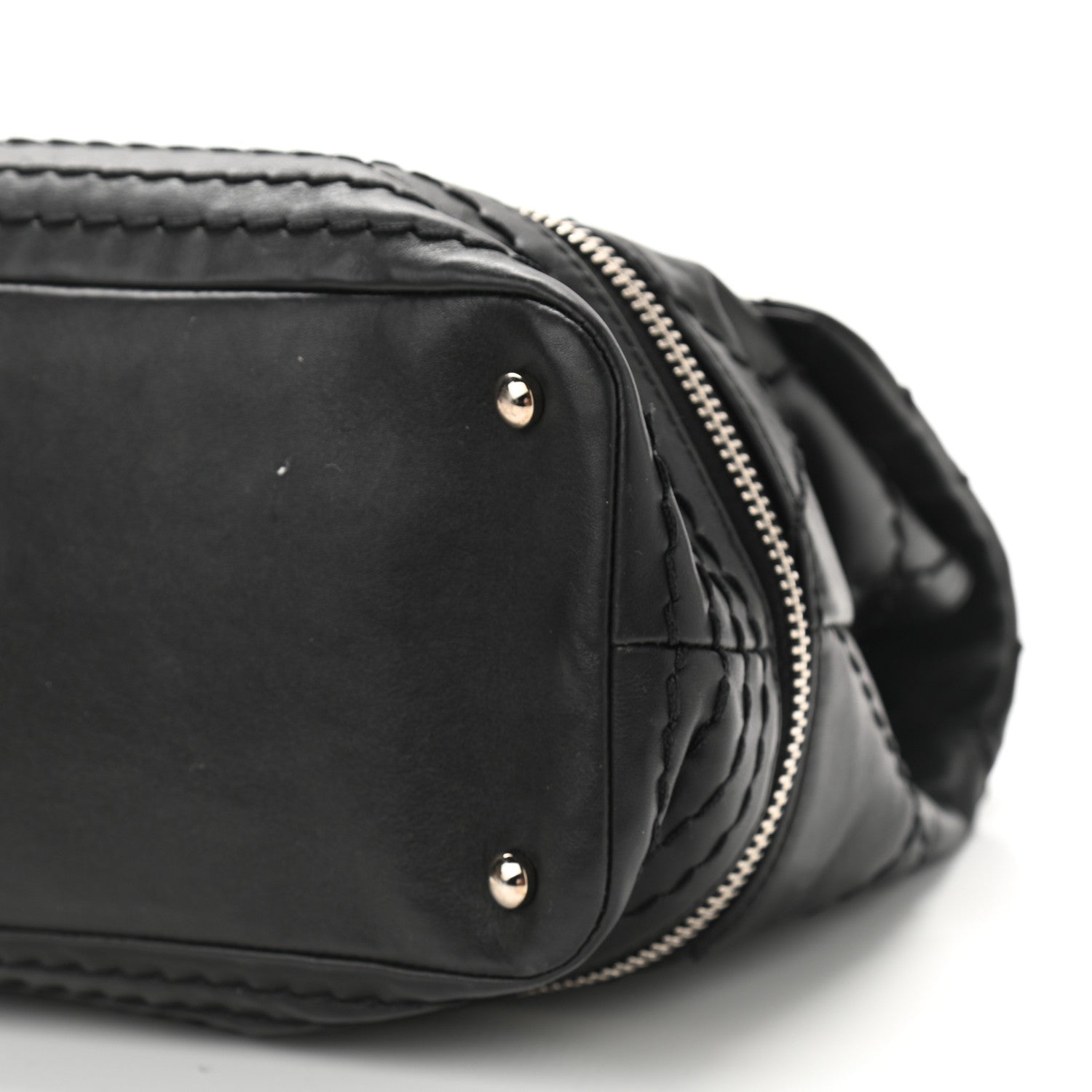 Chanel Calfskin Stitched Large Expandable Flap Bag Black 10 of 12