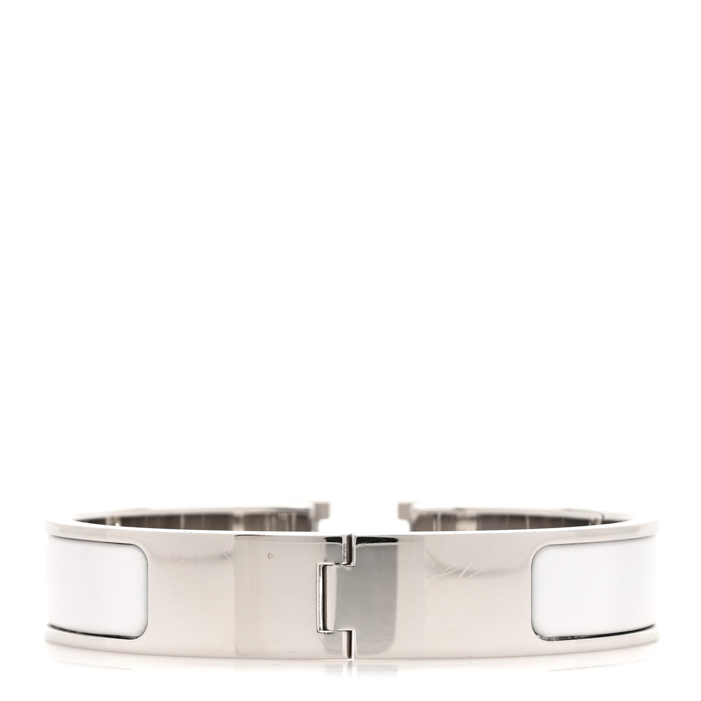 Enamel Narrow Clic Clac H Bracelet PM White