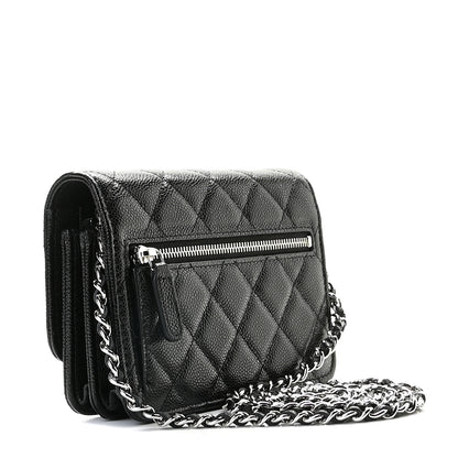 Chanel Caviar Quilted Mini Wallet On Chain WOC Black 2 of 12