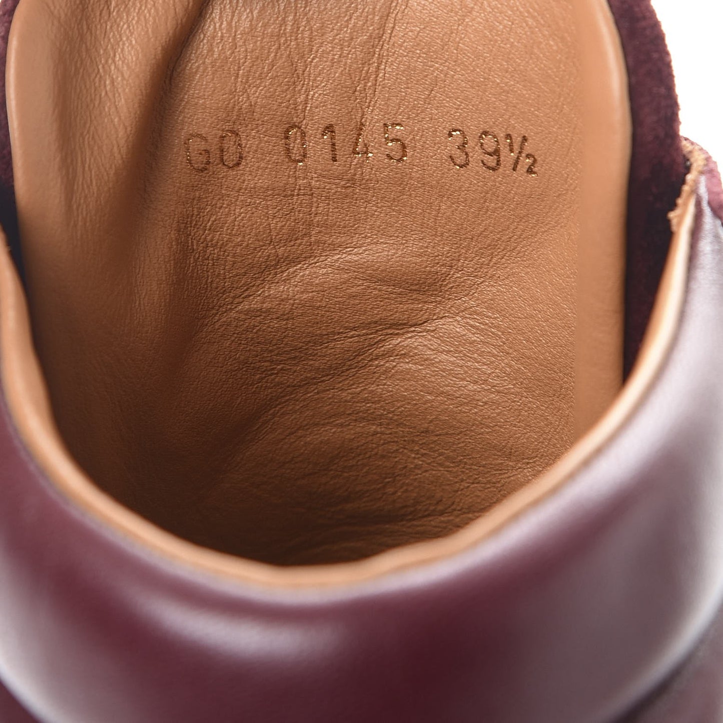 Calfskin Suede Postmark Wedge Sneakers 39.5 Bordeaux