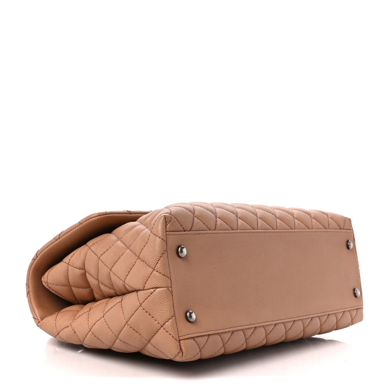 Chanel Caviar Quilted Medium Coco Handle Flap Light Beige 4 of 11