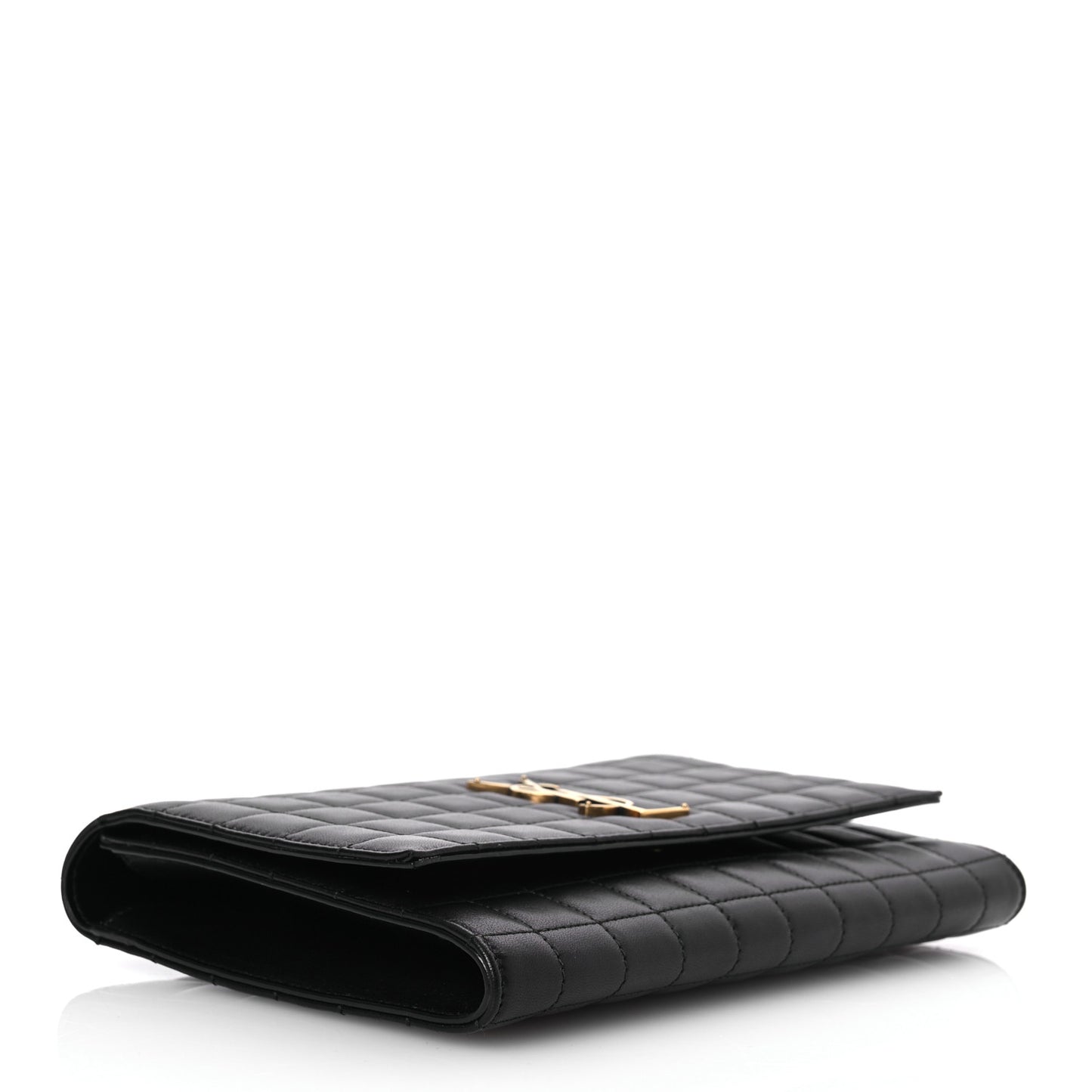 Lambskin Cassandre Matelasse Carre Flap Pouch Clutch Black