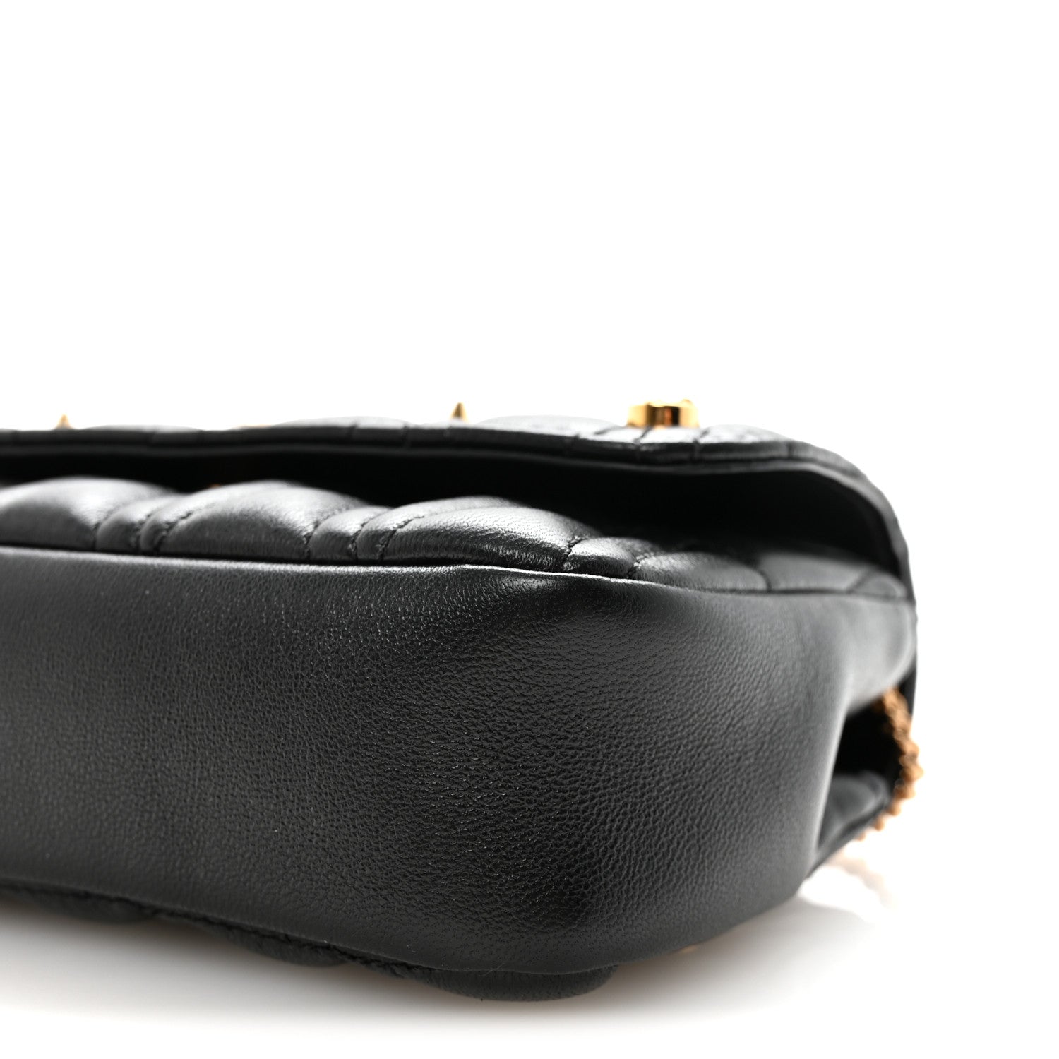 Versace Nappa Quilted Studded Virtus Evening Bag Black 9 of 9