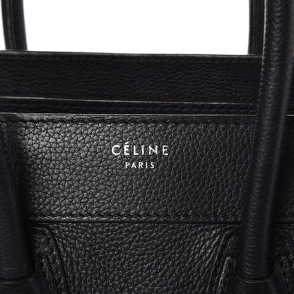 Celine Drummed Calfskin Micro Luggage Black 7 of 9