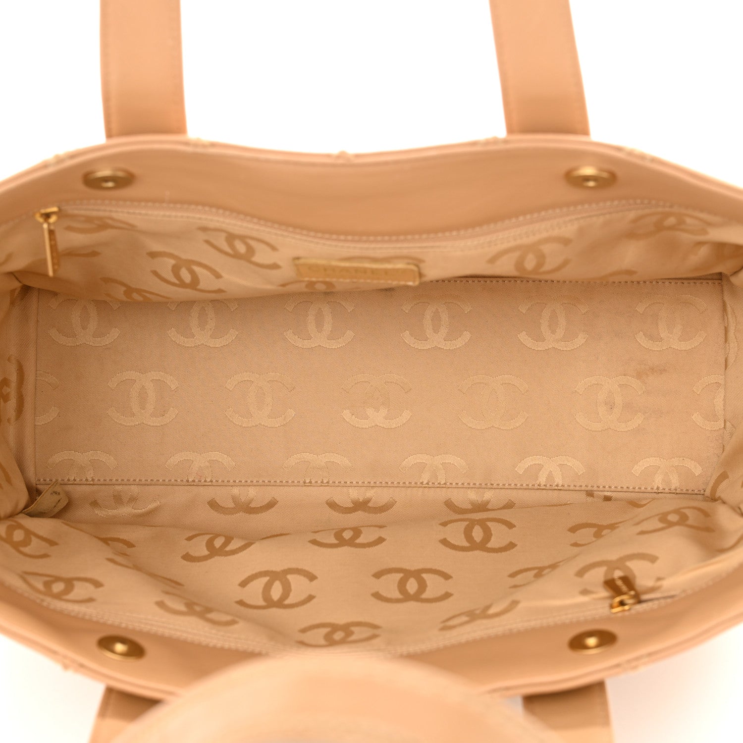 Chanel Calfskin Wild Stitch Medium Tote Beige 4 of 15
