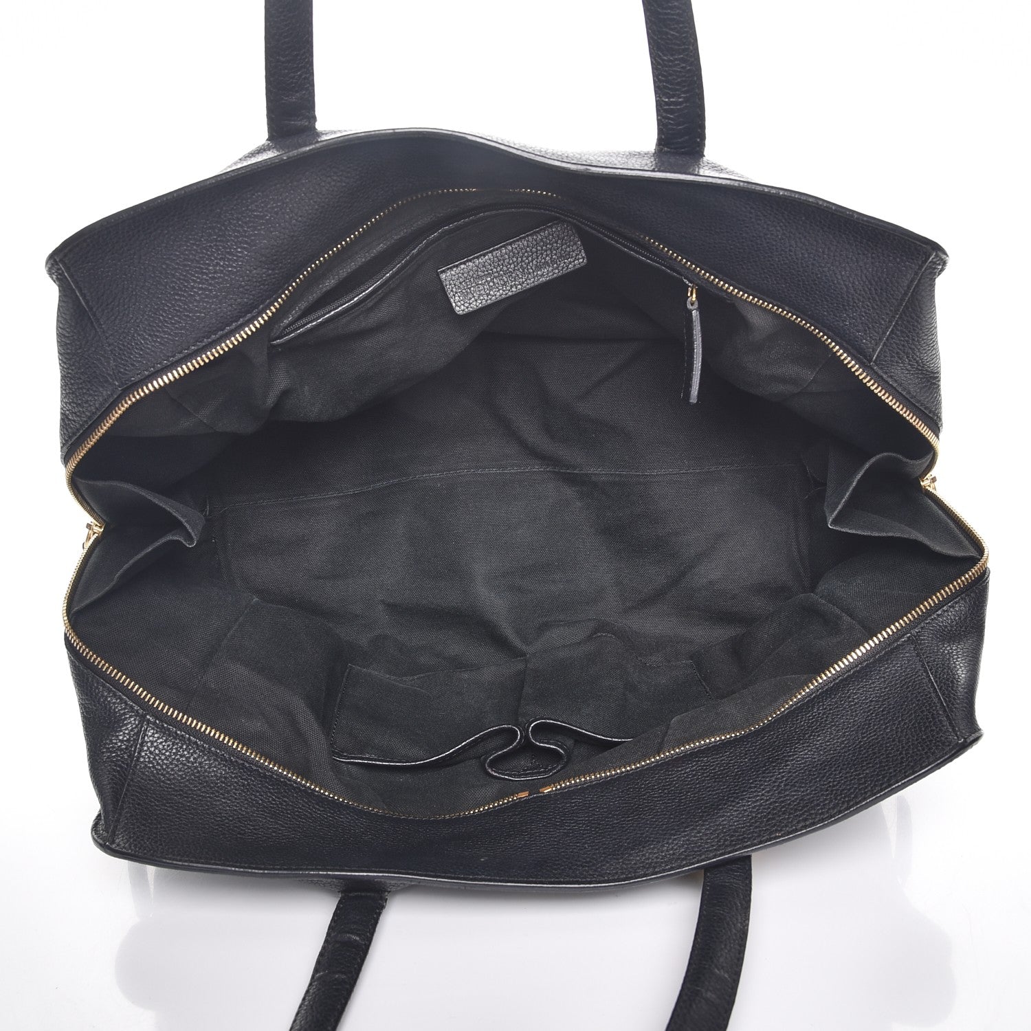Alexander McQueen Pebbled Calfskin Large Skull Padlock Zip Around Tote Black 5 of 11