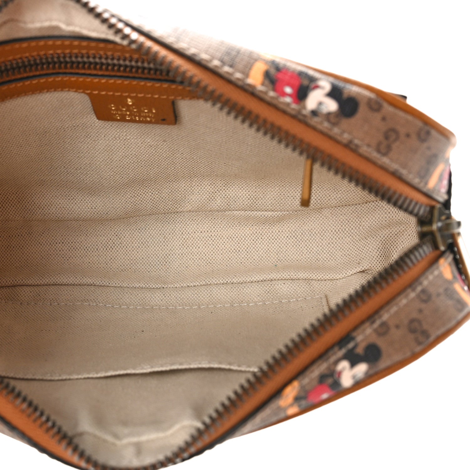 Gucci X DISNEY Mini Vintage GG Supreme Monogram Mickey Mouse Small Belt Bag 80 32 Beige Vintage Sun Oil 5 of 9
