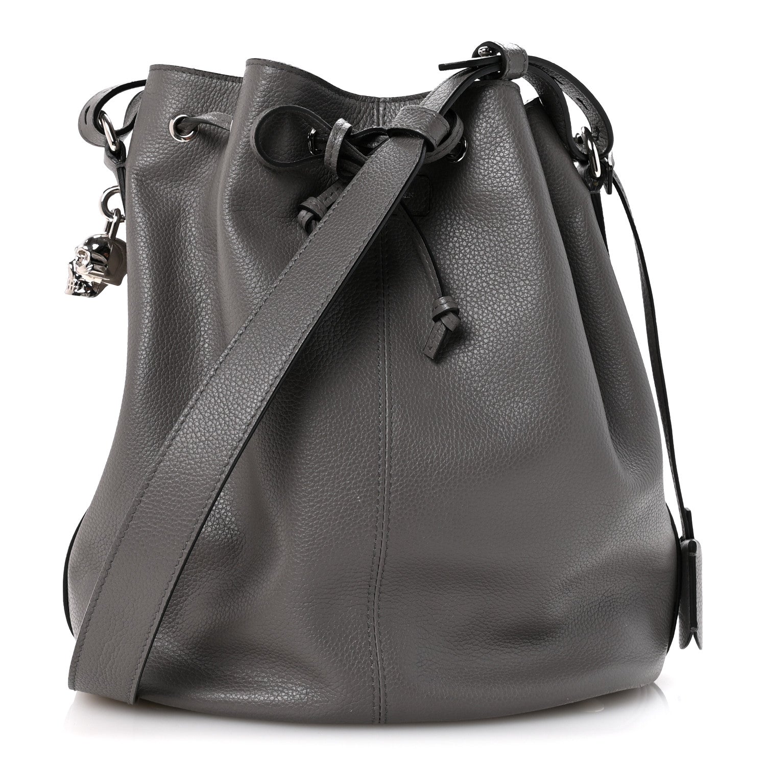 Alexander McQueen Calfskin Bucket Bag Grey 1 of 14