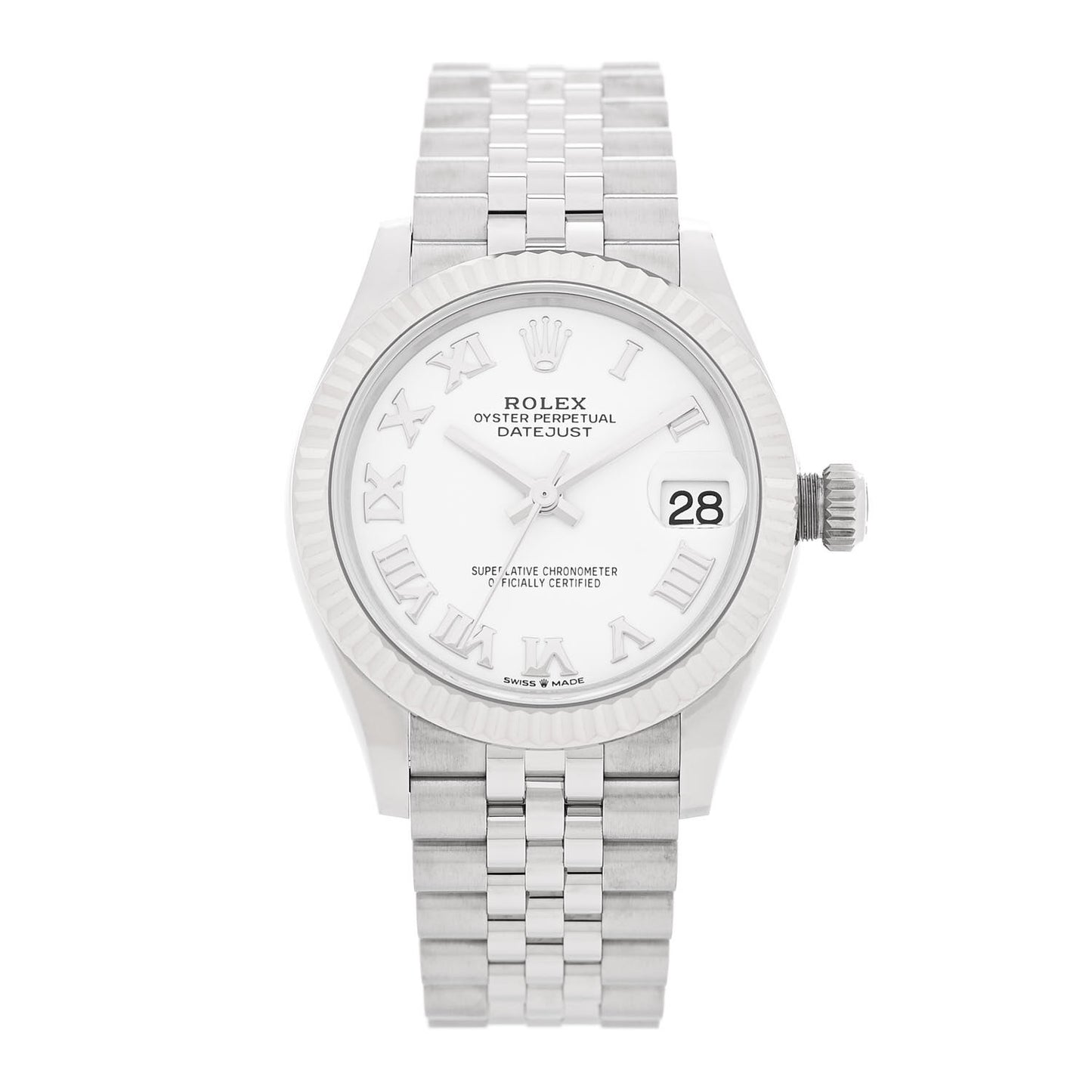 Stainless Steel 18K White Gold 31mm Oyster Perpetual Datejust Watch White Roman 278274