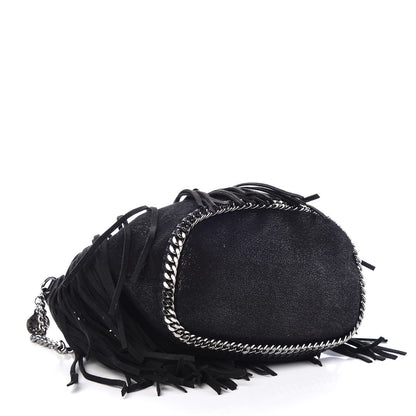 Stella McCartney Shaggy Deer Fringe Falabella Bucket Bag Black 4 of 7