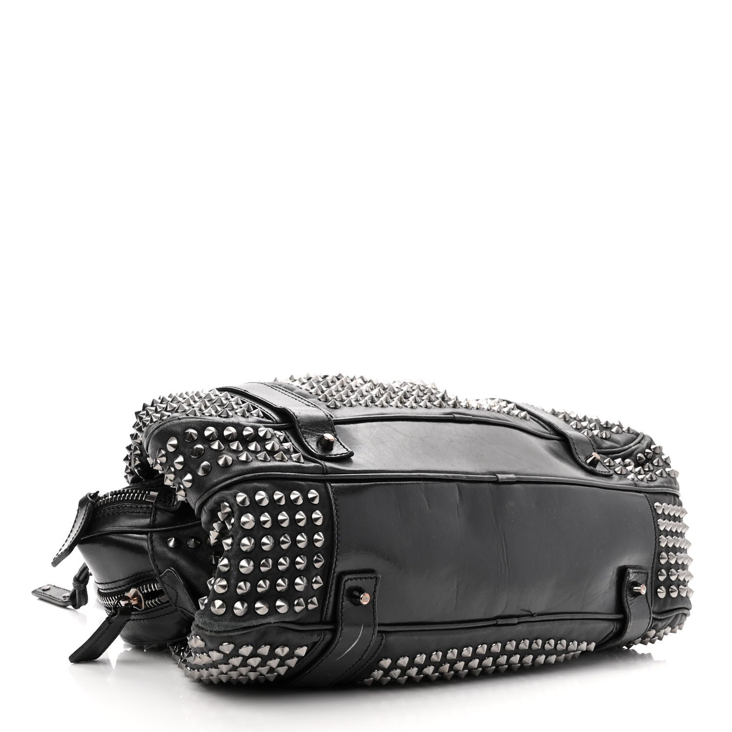 Burberry Prorsum Calfskin Studded Knight Satchel Black 4 of 13