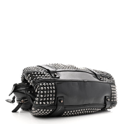Burberry Prorsum Calfskin Studded Knight Satchel Black 4 of 13