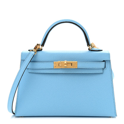 Hermes Epsom Mini Kelly Sellier 20 Celeste 1 of 11