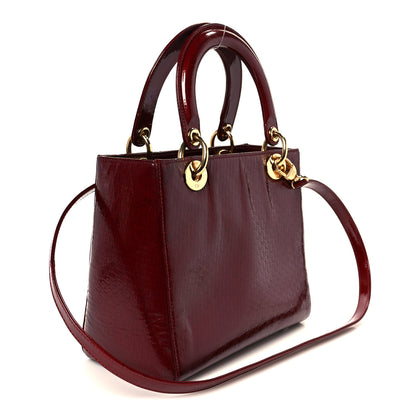Christian Dior Patent Diorissimo Medium Lady Dior Burgundy Red 3 of 11