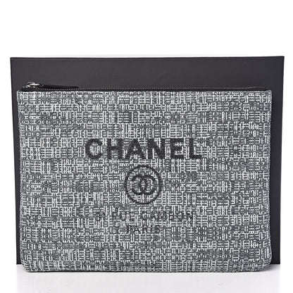 Chanel Canvas Small Deauville Pouch Charcoal 8 of 8