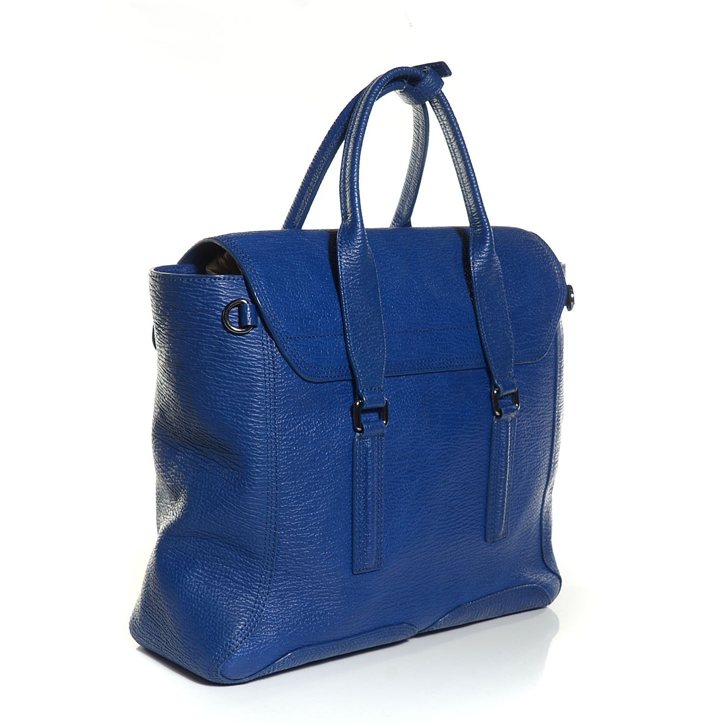 3.1 Textured Calfskin Large Pashli Satchel Cobalt