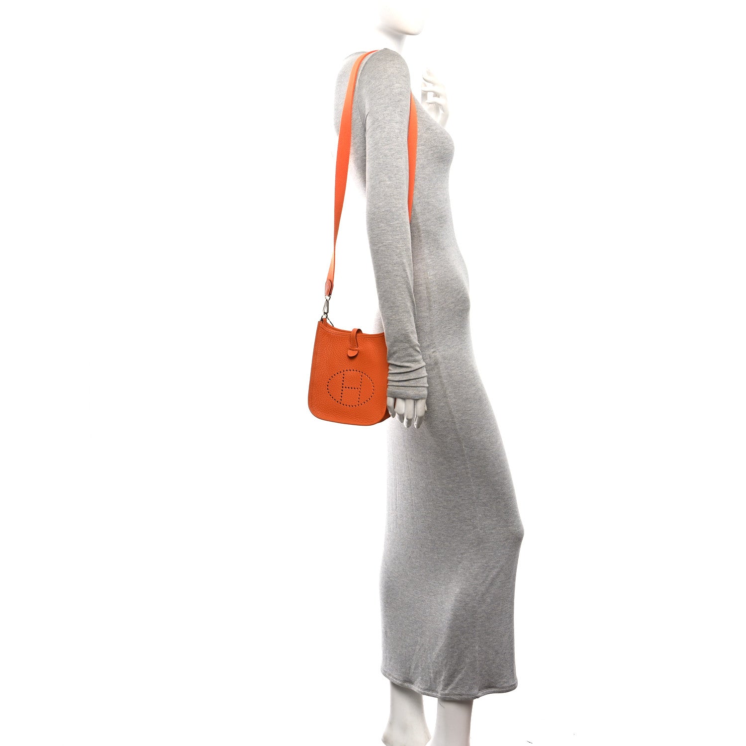 Hermes Taurillon Clemence Evelyne TPM Orange 2 of 11