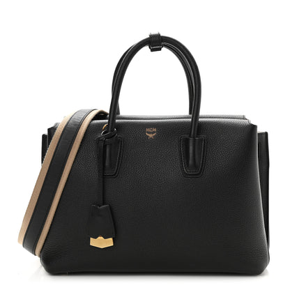 MCM Grained Calfskin Medium Milla Tote Black 1 of 7