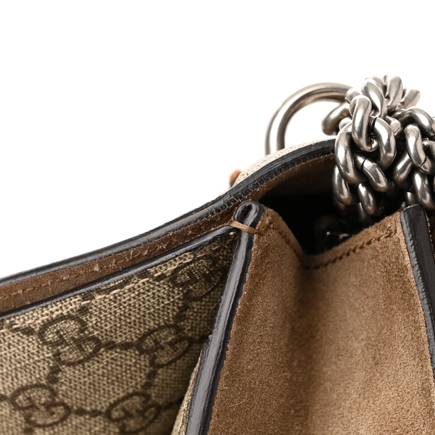 Gucci GG Supreme Monogram Bee Embroidered Medium Dionysus Shoulder Bag Taupe 13 of 14