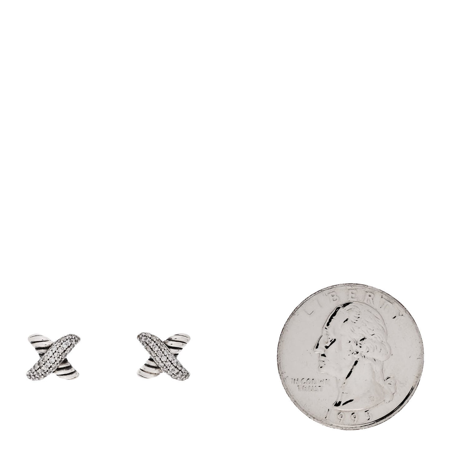 Sterling Silver Diamond 8mm X Earrings