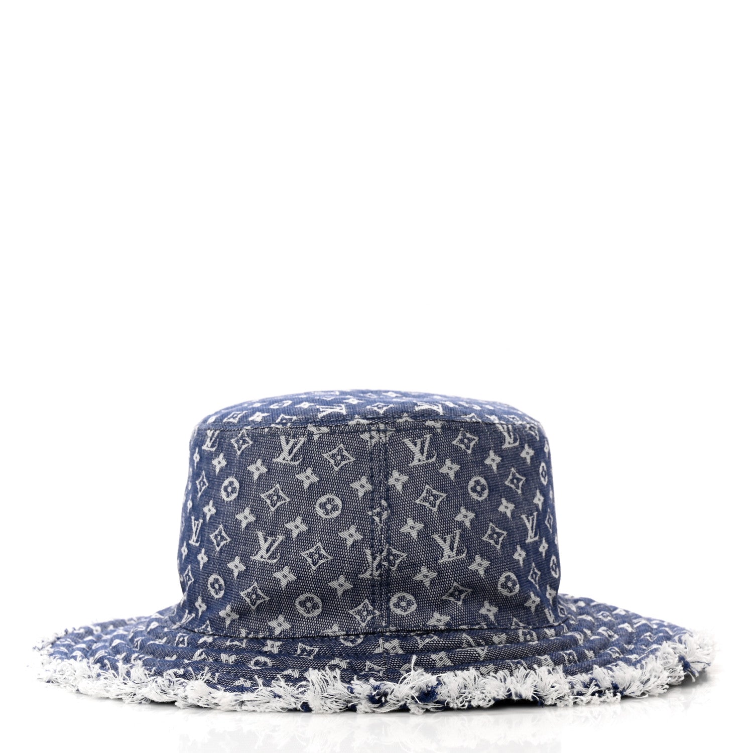 Louis Vuitton Monogram Denim Fringe Bob Bucket Hat M Blue 3 of 7