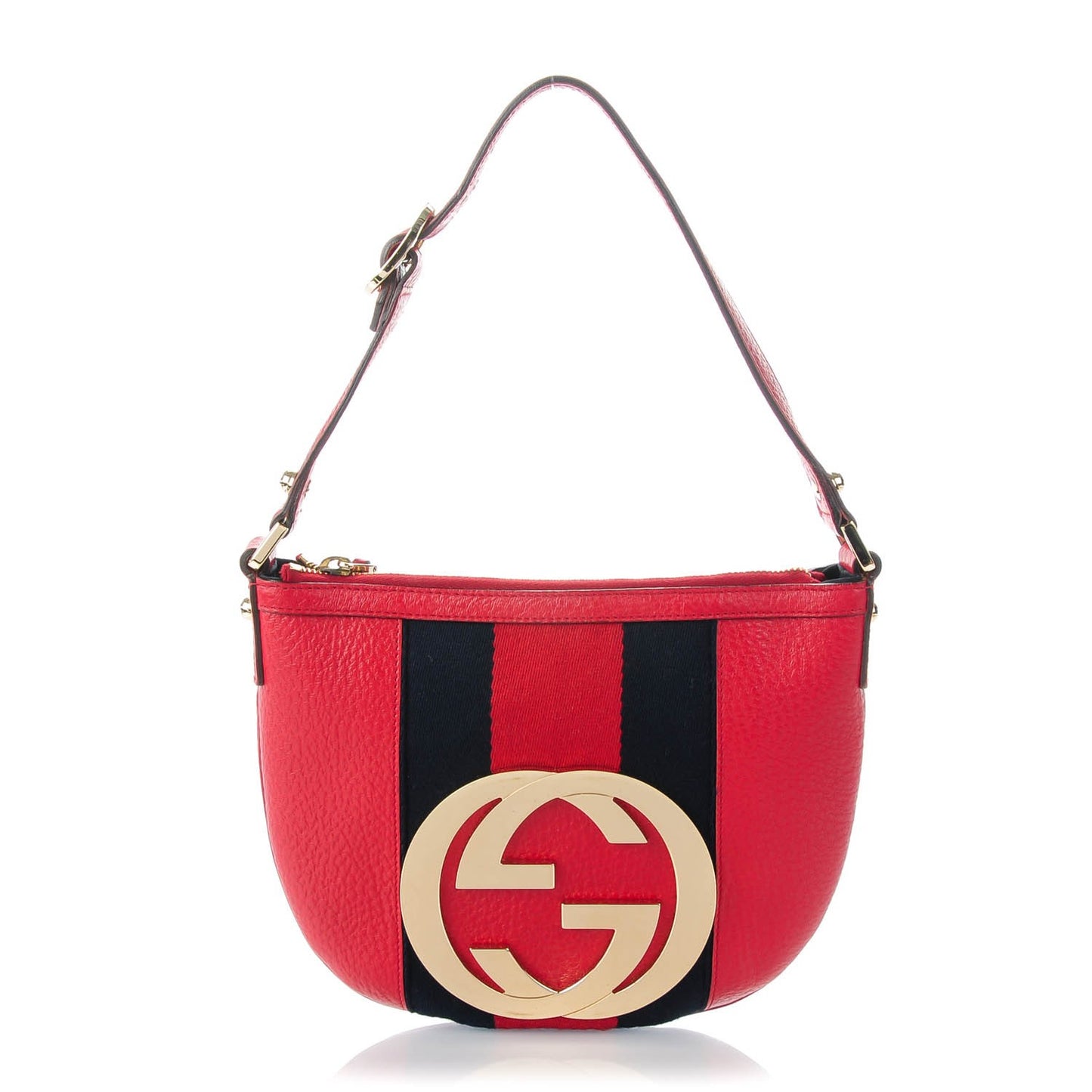 Calfskin Web Small Blondie Hobo Red