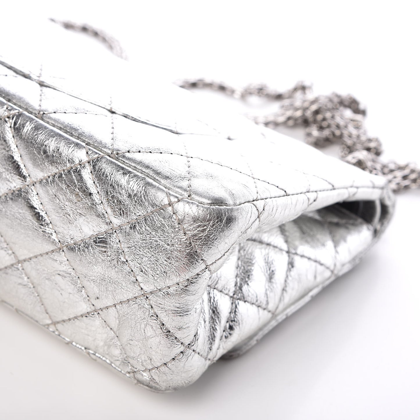 Metallic Aged Calfskin Quilted 2.55 Reissue 226 Flap Silver