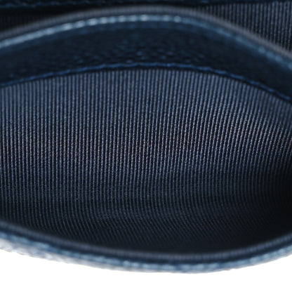 Chanel Metallic Caviar Quilted Flap Card Holder Dark Blue 6 of 13