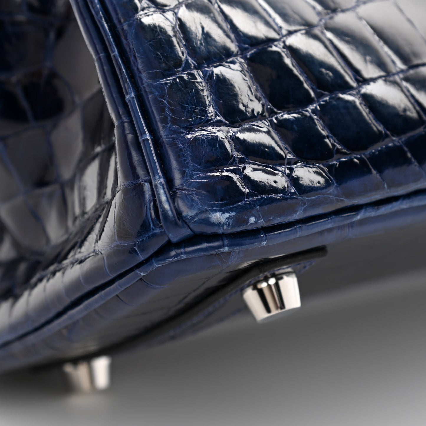 Shiny Niloticus Crocodile Birkin 25 Bleu Saphir