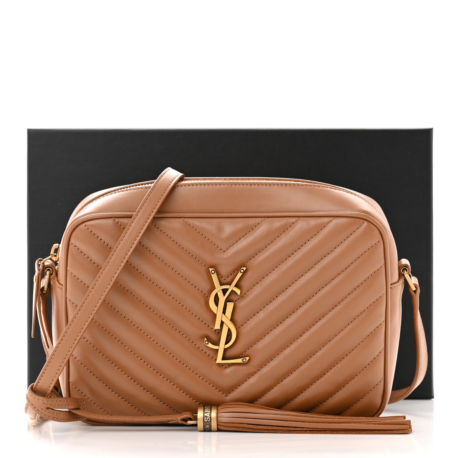 Saint Laurent Calfskin Matelasse Monogram Lou Camera Bag Cinnamon 13 of 13