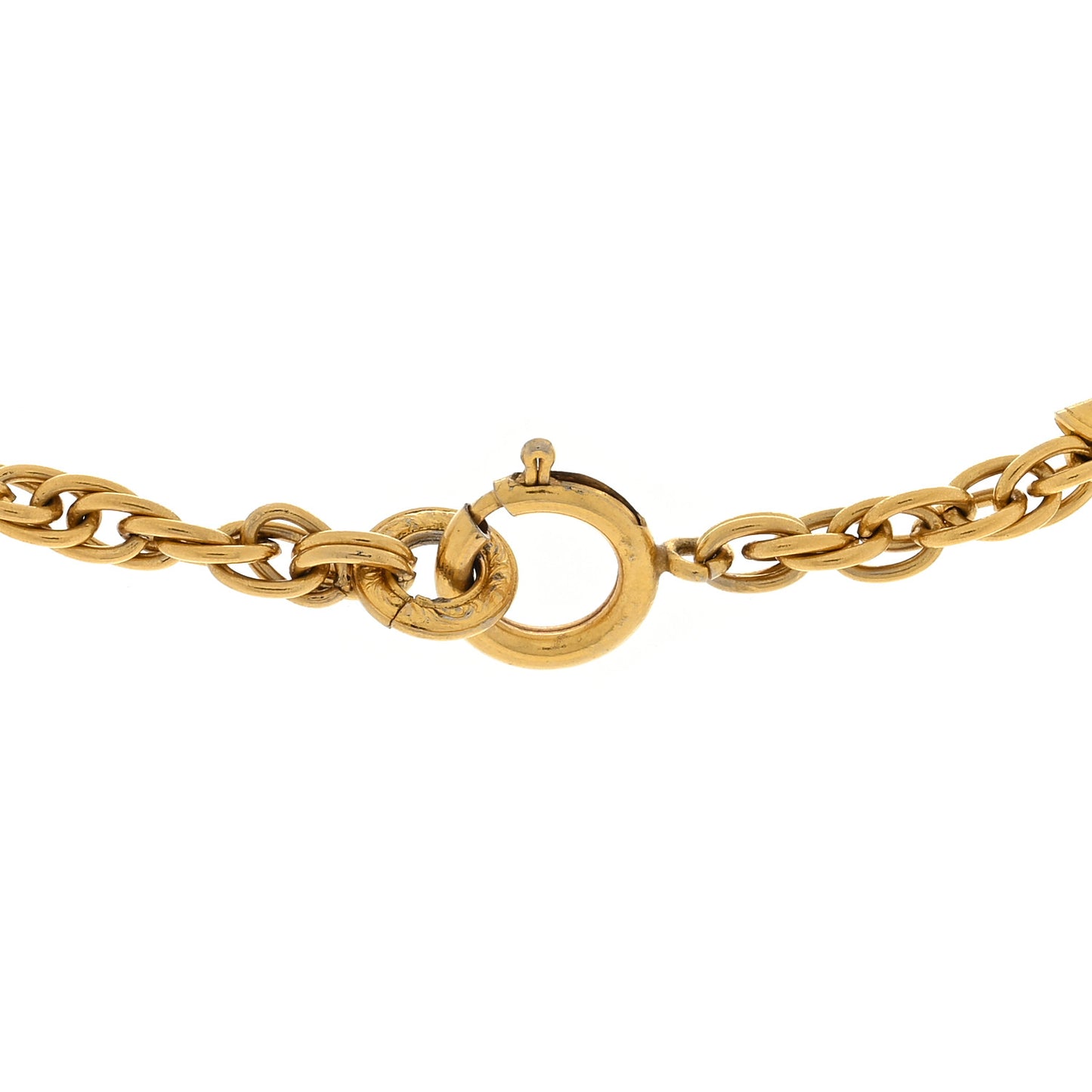 Metal Crystal CC Necklace Gold