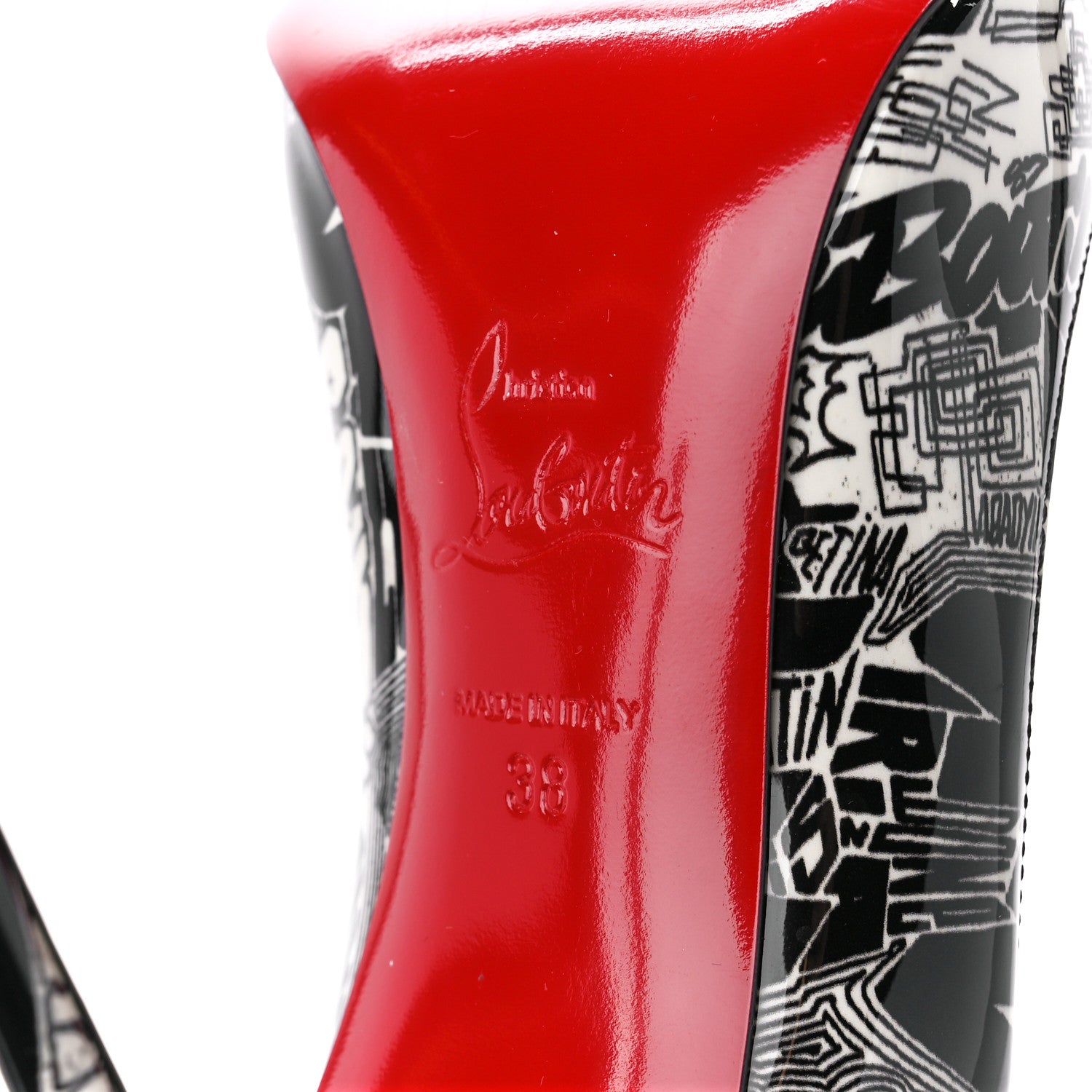 Christian Louboutin Patent Nicograf Pigalle Follies 100 Pumps 38 Black White 6 of 8