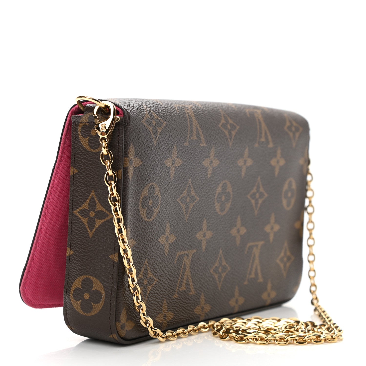 Louis Vuitton Monogram 2021 Christmas Animation Hollywood Pochette Felicie Chain Wallet Fuchsia 4 of 11