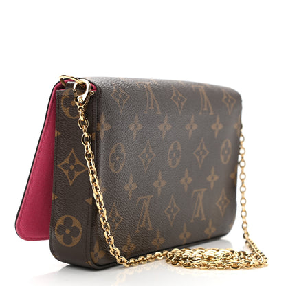 Louis Vuitton Monogram 2021 Christmas Animation Hollywood Pochette Felicie Chain Wallet Fuchsia 4 of 11