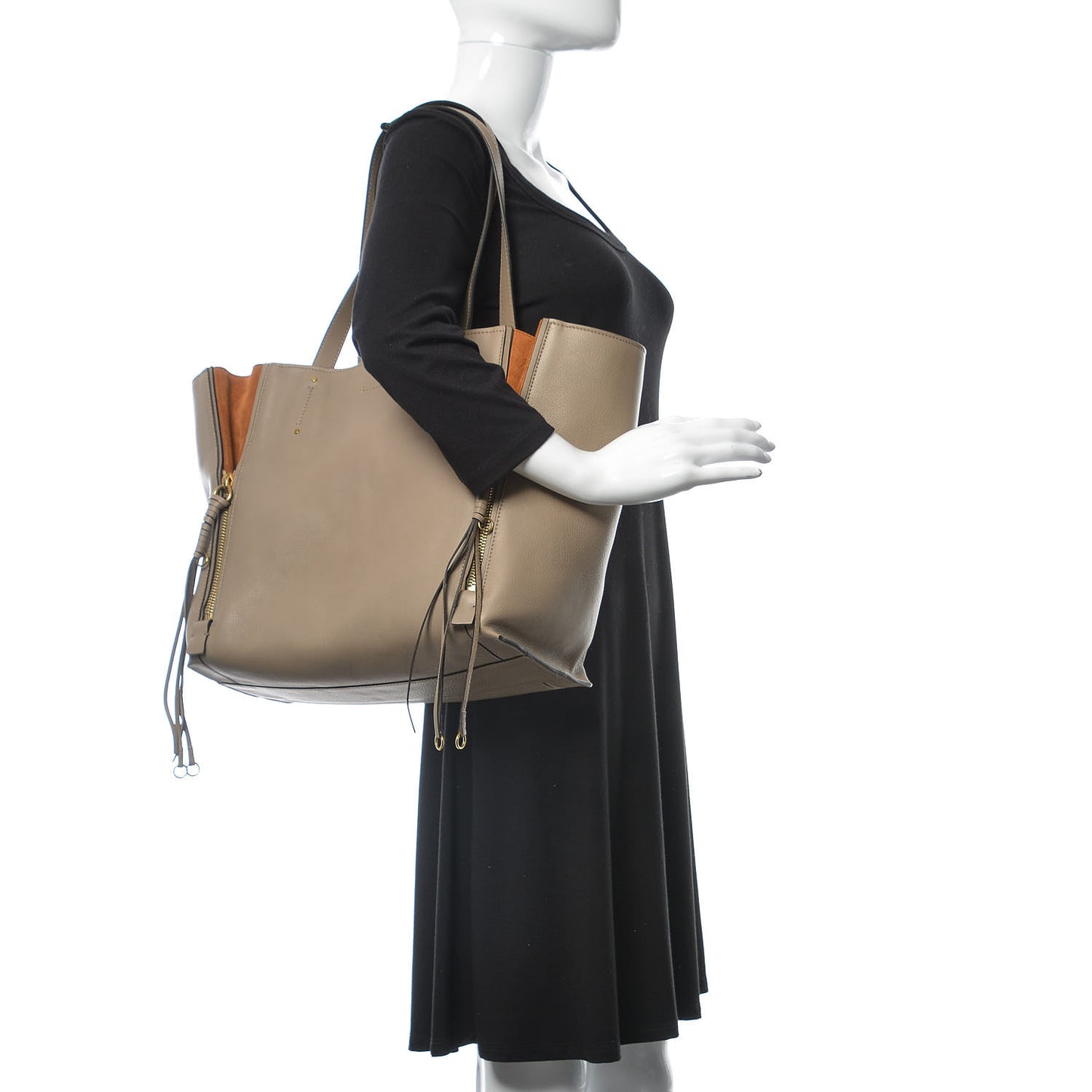 Smooth Calfskin Medium Milo Shopping Tote Motty Grey