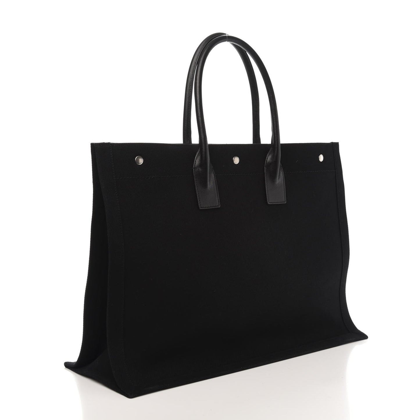 Linen Calfskin Rive Gauche Tote Black