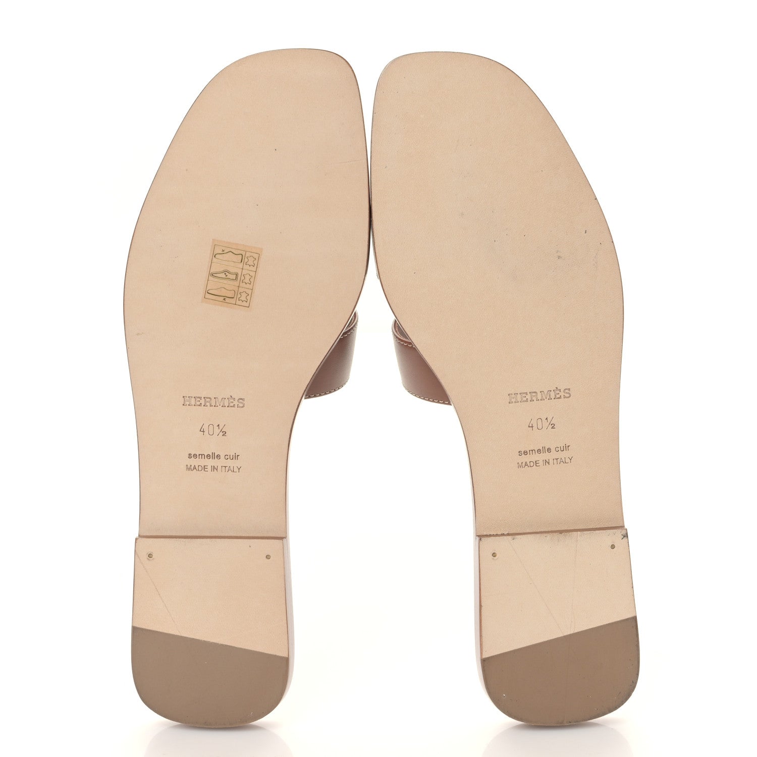 Hermes Box Calfskin Oran Sandals 40.5 Gold 5 of 8